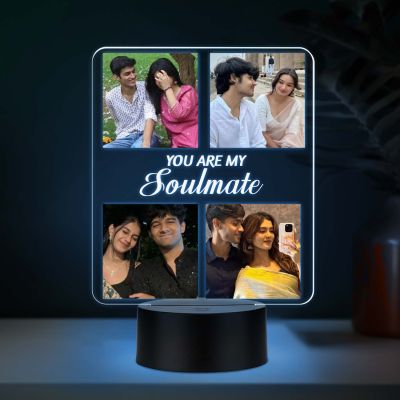 Personalized You are My Soulmate LED Night Lamp with 7 Color Changing Light Gift for Wife, Husband, Girlfriend, Boyfriend | Birthday Gift for Loveable Person